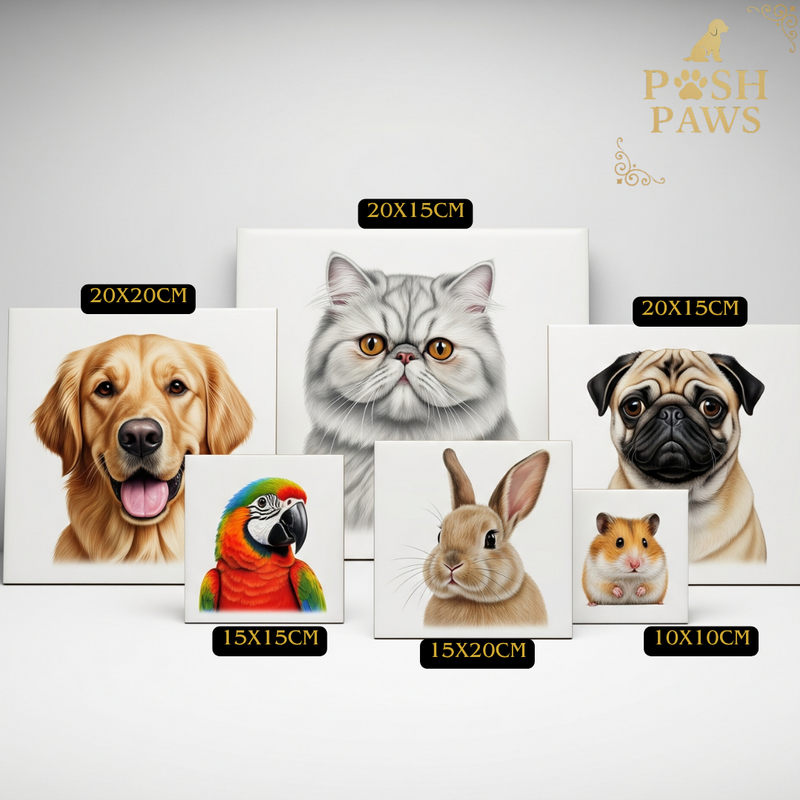 Bespoke Pet Portrait Tile - Your Pet, Your Style, Made in Portugal